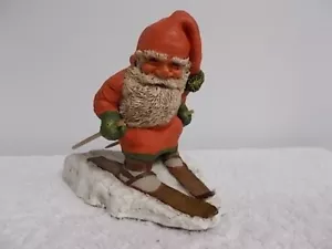 1994 De colección Enesco Klaus Wickl Sandman Navidad Santa Gnome Esquí Estatuilla Estatua - Imagen 1 de 5