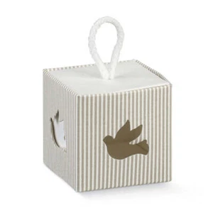Scotton Caja En Paloma Con Cordón 50 X 50 X 50 Mm Tortora Rayas 10 Pz - Imagen 1 de 1