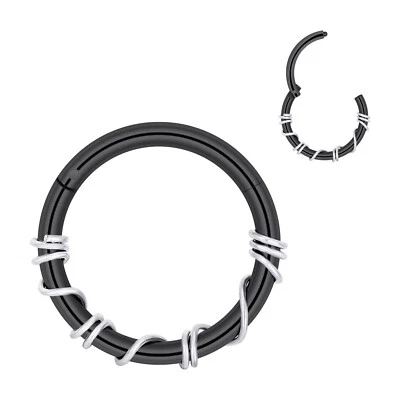 Pendientes de aro Daith con bisagras de acero multiestilo 16G segmento nariz anillo tabique clicker Foto 1 de 4