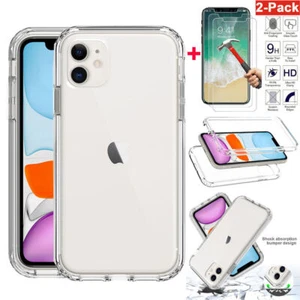Funda protectora transparente con marco de parachoques a prueba de golpes + protector de pantalla para iPhone 11 Pro Max - Imagen 1 de 10