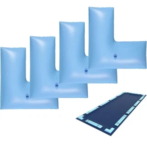 Paquete de 4 tubos de cubierta de piscina de invierno de esquina - Bolsa de agua de invierno de esquina azul - Pesada  - Imagen 1 de 6
