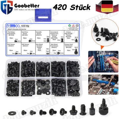 420tlg Computer Schrauben Montage Sortiment Set für PC Mainboard Fan Festplatte - Bild 1 von 4