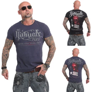 Yakuza Herren T-Shirt Never Stop Skull Print Totenkopf Motiv Slim Fit TSB 14055 - Bild 1 von 7