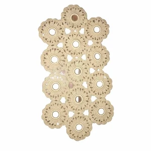 Hand Crocheted Table Topper Runner Ecru 15.5”x8” Circles Excellent Condition - Picture 1 of 3