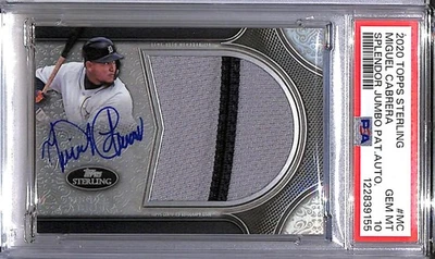 2020 Topps Sterling Splendor Jumbo #SSJPA-MC Miguel Cabrera PSA 10 GEM MINT MEM  - Image 1 of 2