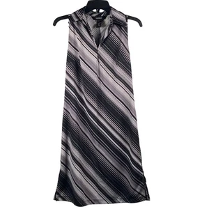 Express Trägerkleid Größe 7/8 Damen schwarz weiß gestreift ärmellos Kragen - Bild 1 von 6