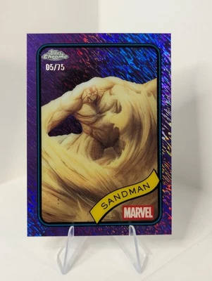2025 Topps Chrome Marvel Sandman Purple Shimmer 5/75 #91 - Image 1 of 2