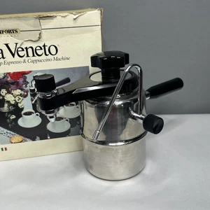 Vintage 1982 Via Veneto Stove Top Espresso & Cappuccino Machine - Used Good - Picture 1 of 12