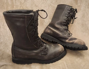 US Military Insulated Leather Jump Combat Boots Vibram Sole Men Sz 10 R Black - Picture 1 of 7
