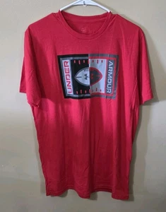 T-shirt Under Armour uomo media calcio logo nero,rosso e grigio nuova con etichetta - Foto 1 di 10
