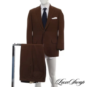Vintage 1960s Brooks Brothers USA Cigar Brown Gabardine Trad Sack Suit 40 NR - Bild 1 von 9