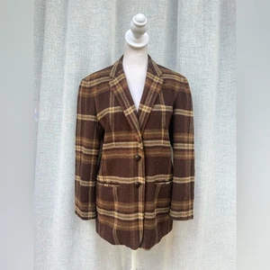 Blazer de lana a cuadros marrón tostado Lauren Ralph Lauren - Imagen 1 de 12