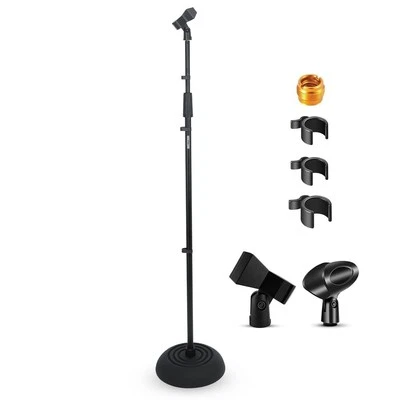 5 CORE 5Core Mic Stand Floor Adjustable Round Base Universal Metal Microphone Stands