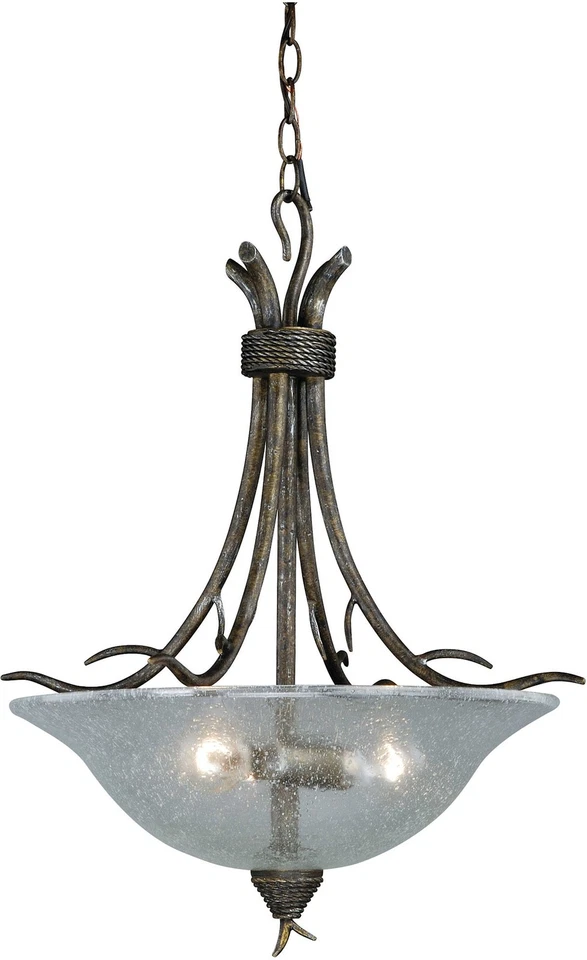 Vaxcel Lighting P0064 Monterey 3 Light Bowl Shaped Pendant Autumn Patina