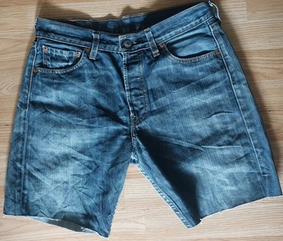 Pantalones Cortos Jeans Levi Strauss & Co Para Hombre 501 "Cortados" Originales W30" Azul Foto 1 de 4