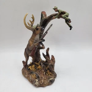 Man Hunting Deer Resin Statue Figurine 6in x 5in - Picture 1 of 8