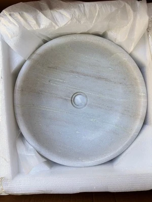 Elegante fregadero de mármol natural de 15 pulgadas - lavabo de piedra tallada a mano Foto 1 de 4