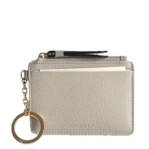 Radley Floral Street Grey Leather Small Keyring Coin Card Purse - New With Tags - Picture 1 of 3