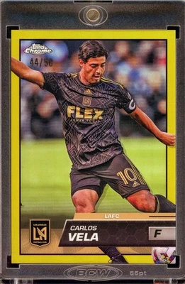 2023 Topps Chrome MLS Carlos Vela #69 LAFC Gold Refractor /50 Mag Case! - Image 1 of 2