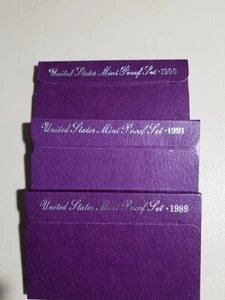 US Mint 1989/1990/1991 Clad Proof Sets with original packaging - Picture 1 of 7