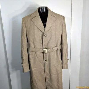 Abrigo de lana largo de colección Mr YU'S para hombre talla L crema de paja grande - Imagen 1 de 8