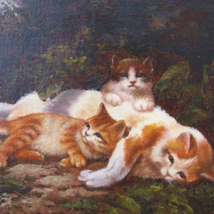 Sayer - Katzenmaler 20. Jhd. Katze KÄTZCHEN Katzenmutter GARTEN kitten pussy cat - Bild 1 von 5