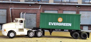 Modellino 1/87 Power Smith Bros. Kenworth con contenitore e rimorchio evergreen da 20' - Foto 1 di 3