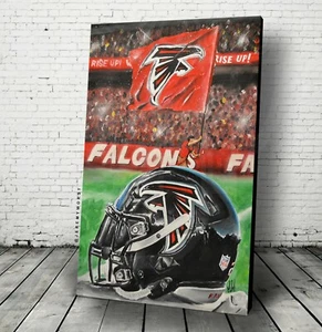 RISE UP Atlanta Falcons Art Print Artwork helmet nfl football Canvas Julio ryan - Picture 1 of 9