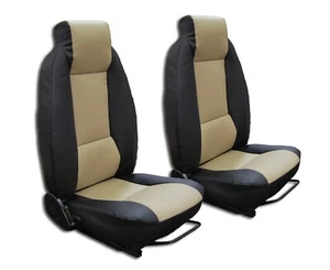 FIAT X-1/9 BERTONE 1973-1984 LEATHER-LIKE CUSTOM FIT 2 FRONT SEAT COVERS (PAIR) - Picture 1 of 10