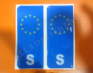 2 x Autocollant Résine 3D Plaque d'immatriculation Suède Voiture ou Moto - Bild 1 von 1