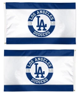 Los Angeles Dodgers Embroidered Flag 2 Sided MLB Appliqued NWT Free Shipping - Picture 1 of 1