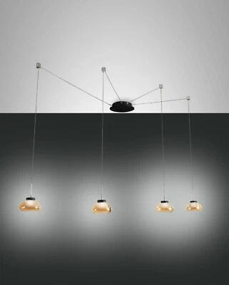 FABAS LUCE LED Pendelleuchte Hängelampe Arabella 3547-49-125 schwarz amber NA2 - Bild 1 von 4