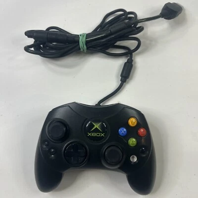 Original Xbox Controller S Type Black Genuine OEM With Breakaway Cable Tested - Image 1 of 4