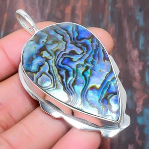 Abalone Shell Gemstone Handmade Gift Jewelry Pendant 2.56" W059