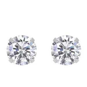 3-6.5mm D Color Round Moissanite Stud Earrings 925 Sterling Silver Pass Tester - Picture 1 of 10