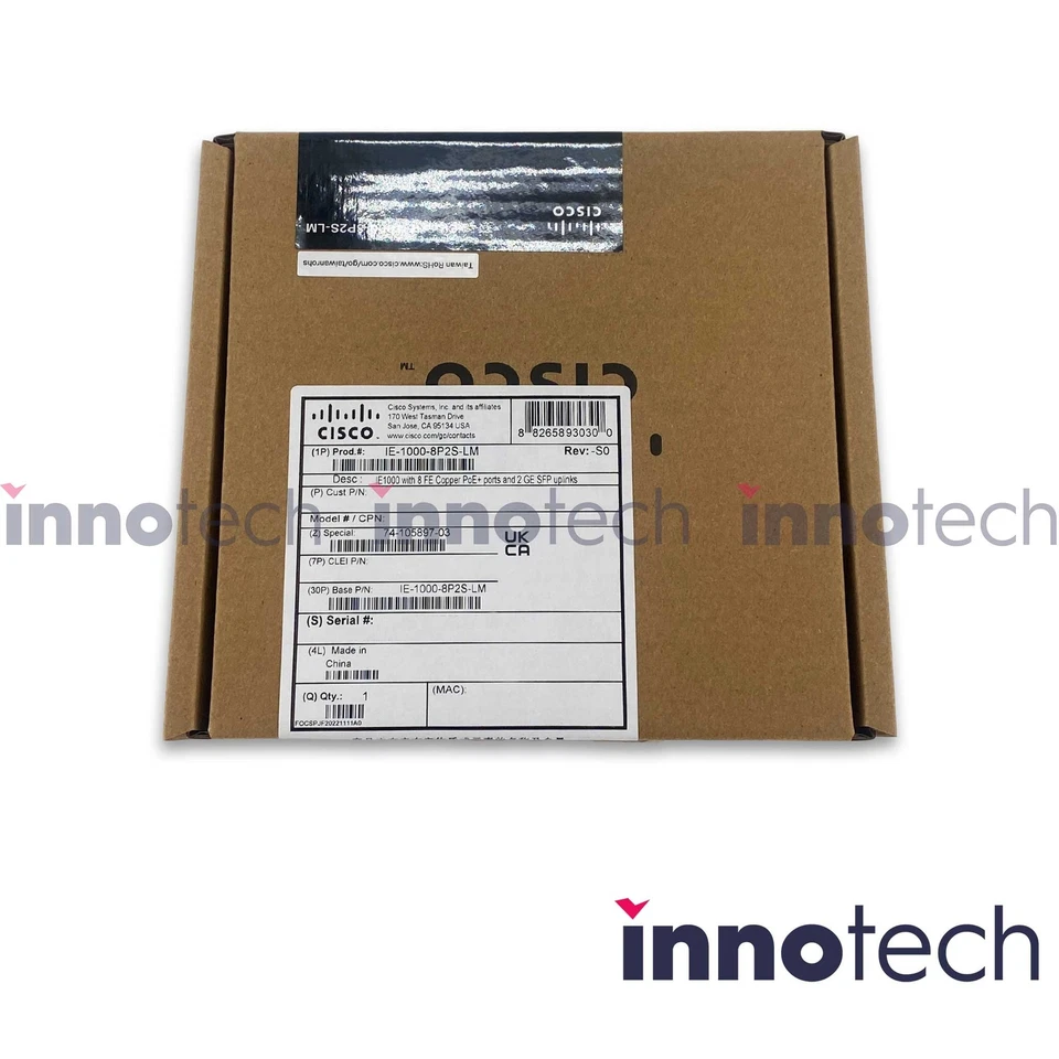 Cisco IE-1000-8P2S-LM Industrial Ethernet Switch New Sealed - Image 1 of 4