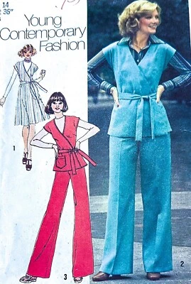 Women’s WRAP TOP & JUMPER 70’s Simplicity 7337 Pattern Sz 14 UNCUT Vintage Style - Image 1 of 4