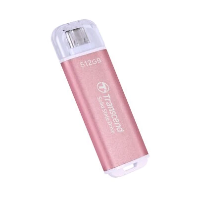 512GB Transcend ESD300 Portable SSD USB Type-C Pink - Image 1 of 4
