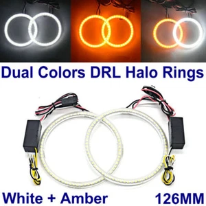 126MM LED HALO ANILLOS SMD Blanco Ámbar Doble Color LED ÁNGEL OJO DRL Señal de Giro - Imagen 1 de 12