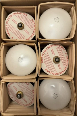 6 Amway 100-Watt Old Style 130V Long-Life BR40 Flood Lights - NOS / Made in USA - Image 1 of 4
