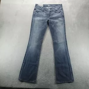 7 For All Mankind Jeans Womens 28 Blue Bootcut Low Rise Dark Wash Denim - Picture 1 of 10