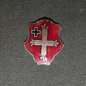 Crest Unità DUI Vintage Giapponese mfg US Army 2° Battaglione Medico (frizione) - Foto 1 di 2