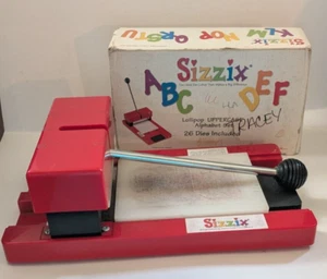 Sizzix Personal DIE-CUTTER Original Red Press Machine w/ Uppercase Alphabet Dies - Picture 1 of 11