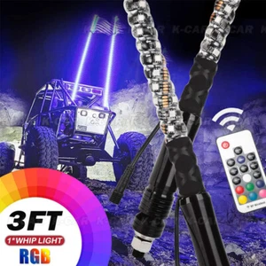 Antena de luz látigo LED espiral de 3 pies bandera UTV ATV para Can Am Polaris RZR 1000 (1 PIEZA) - Imagen 1 de 9