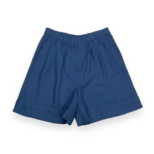 Nordstrom Shorts Women XL Blue High Waisted Pleated Lyocell Fluid NWOT - Picture 1 of 8