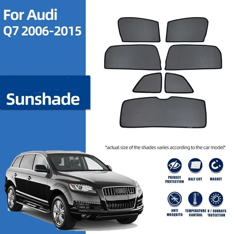 7Pcs Side Window Sun Shade Visor Reversible Shield Curtain For Audi Q7 2006-15 - Image 1 of 4