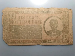 VIETNAM NORTE NORTH REPUBLICA DEMOCRATICA 100 DONG (1950-51) HO CHI MINH P-54b - Bild 1 von 2
