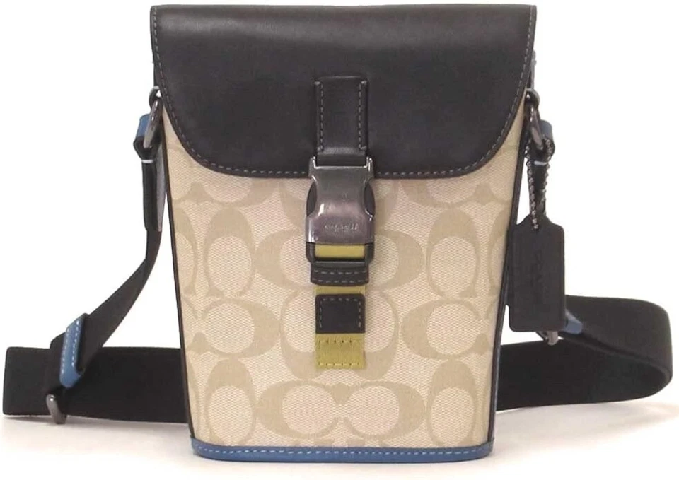 Coach Track Khaki Blue Jay Small Crossbody Multi Purse