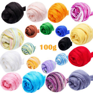 100g Wool Yarn Roving Wool Fiber Top for Needle Felting Hand Spinning DIY Craft_