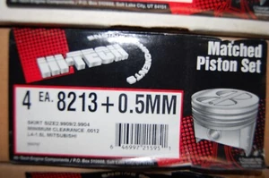 Hi-Tech 8213+ .5MM (.020) Piston Set of 4 fits L4-1.5L Mitsubishi - Picture 1 of 1